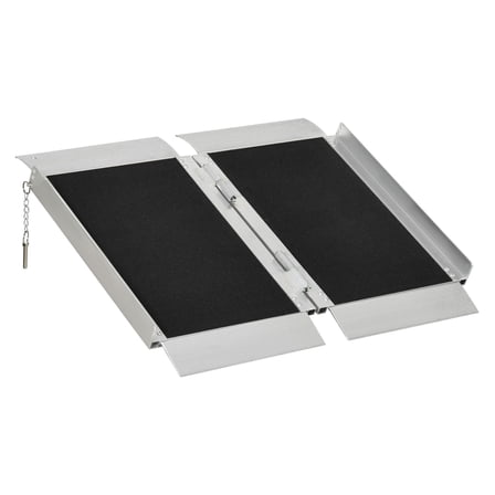 Wheelchair Ramp 2ft Folding Aluminum - 600lbs Capacity - Non-Slip Portable Ramp for Scooters, Bikes & Wheelchairs - Doorway Access