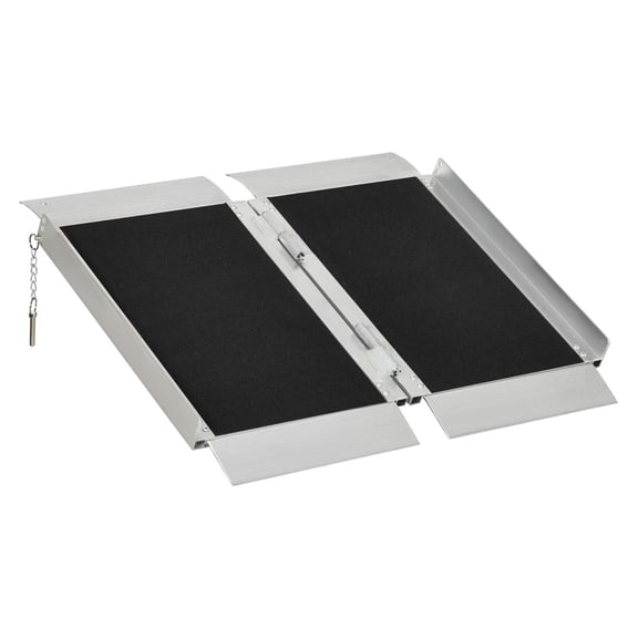 Wheelchair Ramp 2ft Folding Aluminum - 600lbs Capacity - Non-Slip Portable Ramp for Scooters, Bikes & Wheelchairs - Doorway Access