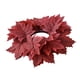 thumbnail image 3 of Corona de Otoño de Hojas de arce, corona Artificial, anillo de vela, adorno colgante en la pared para el Día de Acción de Gracias, interior y Rojo, 3 of 9