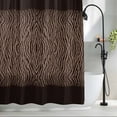 thumbnail image 2 of Zebras Print Shower Curtain Set, Waterproof Shower Curtains for Bathroom, Abstract Animal Skin Texture Brown Washable Fabric Cloth Bath Curtain for Bathtub Decoration with Hooks 60x72 Inches, 2 of 9