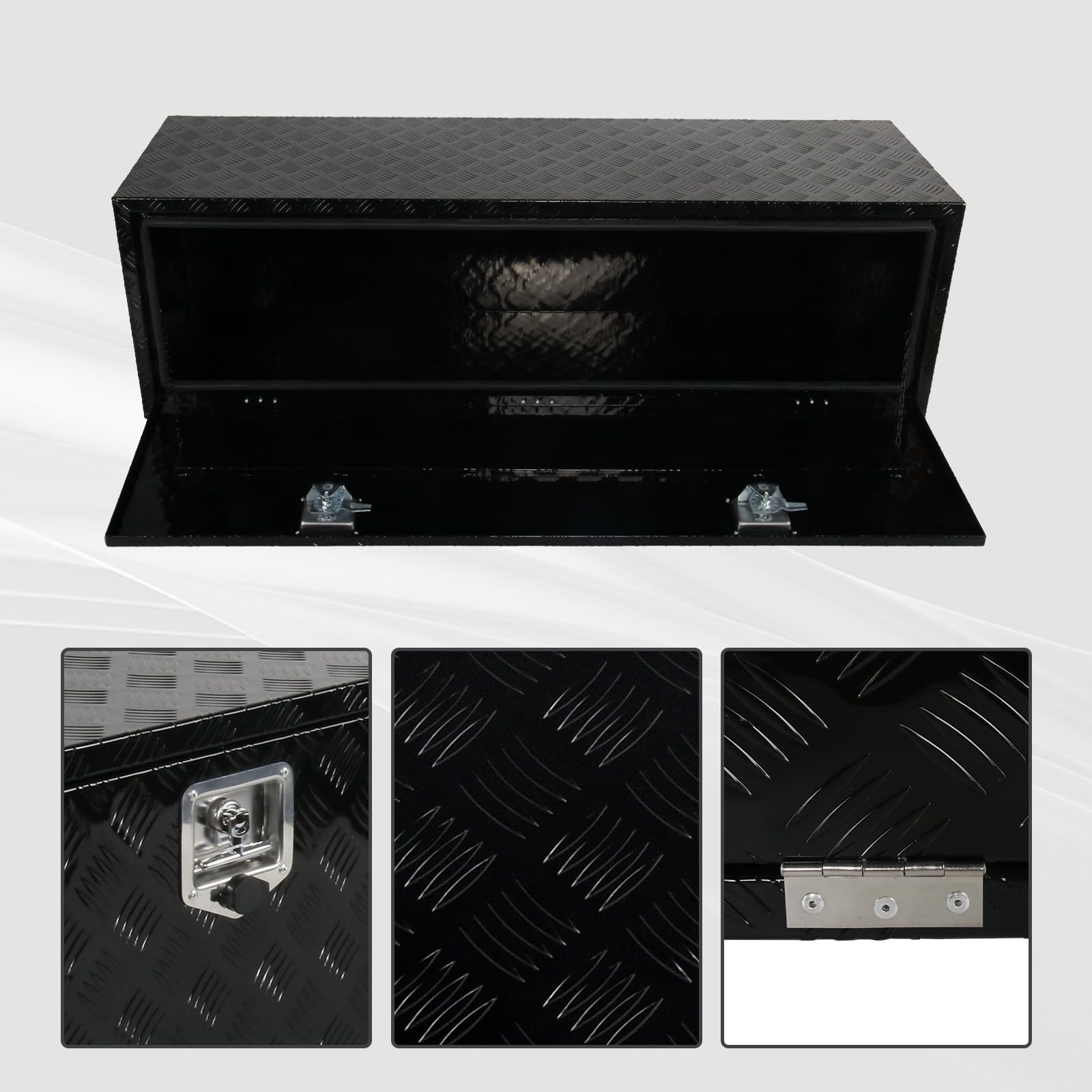 60 Inch Aluminum Heavy Duty Tool Box Truck Underbody Toolbox Underbed Truck Tools ｗ/Lock 60x18x18 Inch