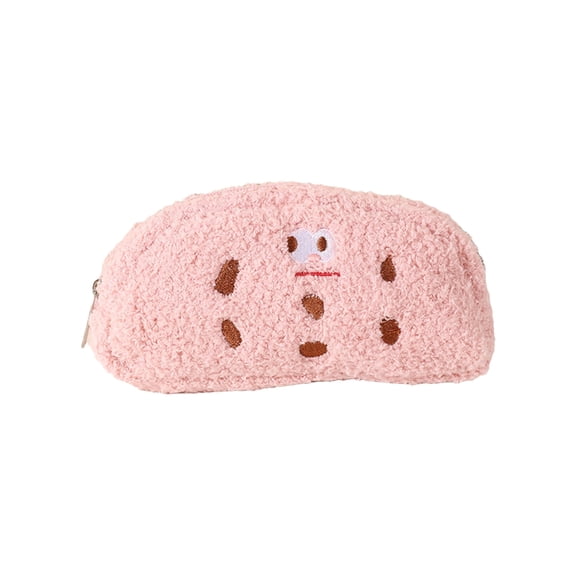Cookie Pencil Case Plush Zipper Large Capacity Stationery Storage for Collage Office Home