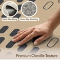 thumbnail image 6 of ODIKA 2'x3' Beige Black Geometric Midnight Design Washable Doormat Modern Oval Pattern with Bold Accents Non-Slip, Low Pile for Entryway, Kitchen, Laundry Room, 6 of 7