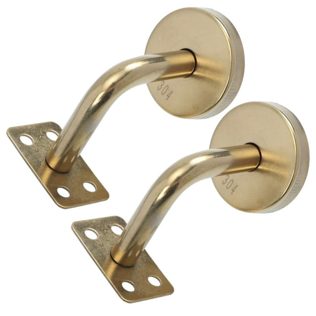 OULII Handrail Fittings 2Pcs Square Metal Handrail Connecting Hardware for Home Decoration Golden