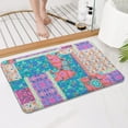 thumbnail image 3 of Bohemian Pioneer Flower Patchwork Bathroom Rugs Mat,Non Slip Microfiber Bathroom Rug,Rubber Backing,Soft Bathroom Mats for Bathroom Floor,Tub and Shower,17x27in(43x68cm), 3 of 4