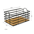 thumbnail image 4 of Better Homes & Gardens Matte Black Wire Storage Basket with Bamboo Bottom, 4 of 4