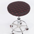 thumbnail image 2 of GROWTH TANK Housse Élastique Ronde pour Tabouret de Bar Coussin de Chaise Housse de Protection -Noir Grille Noire (Rouge)-35cm, 2 of 4