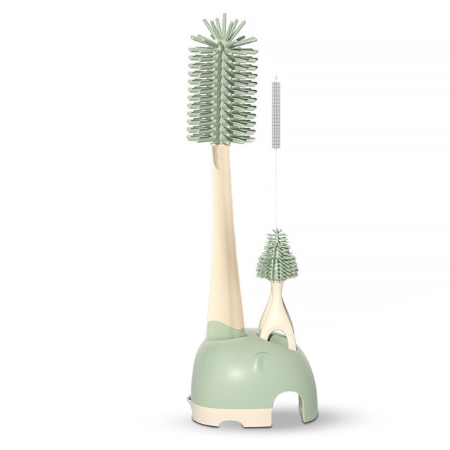 Biberón Botella Silicone Cepillos Conjunto Con Botella De Milk Botella De Piedra 360 Grados De Paja Portátiles Portátiles Tazas Lavado Kit Hogar Verde tholdsy HA011368-01B