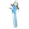 thumbnail image 3 of Respaldo de silla Pasillo de flores Arreglo floral de banco Silla de pasillo de flores artificiales azul, 3 of 9