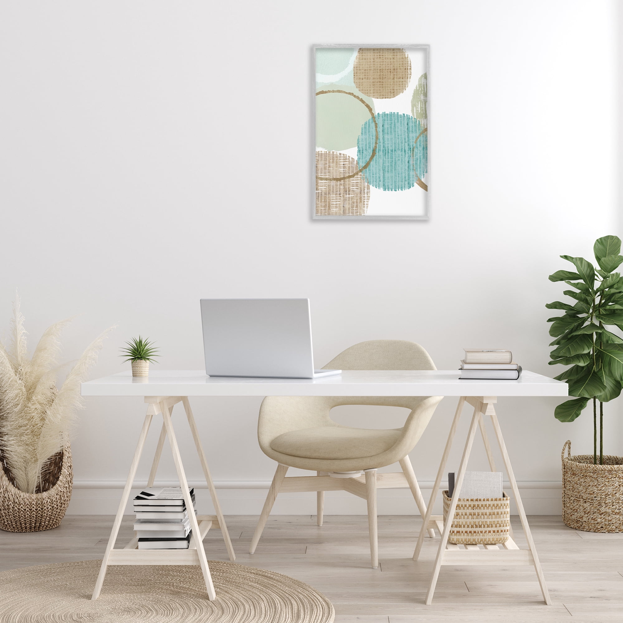 Stupell Industries Good Times Ahead Shapes Abstract Painting Gray Framed Art Print Wall Art, 16 x 24