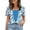 Light Blue, variant on Women's Printed Long Sleeve Hoodie Casual Fashion Top Soft Comfortable Pullover Sweatshirt for Spring Summer