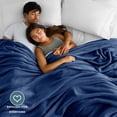 thumbnail image 5 of Bare Home Microplush Fleece Blanket - 300 GSM - Fuzzy Microfleece - Soft & Plush - Giant, Dark Blue, 5 of 10