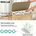 thumbnail image 3 of MEHOOM Laundry Hamper, 100L Foldable Laundry Basket with Lid and Handles (Natural Bamboo), 3 of 11