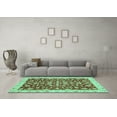 thumbnail image 3 of Ahgly Company Indoor Square Oriental Turquoise Blue Traditional Area Rugs, 4' Square, 3 of 4