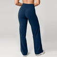 thumbnail image 4 of Softretch No Front Seam Wide Leg Pants for Women - High Waisted Yoga Lounge Buttery Soft Comfy Casual Navy L, 4 of 4