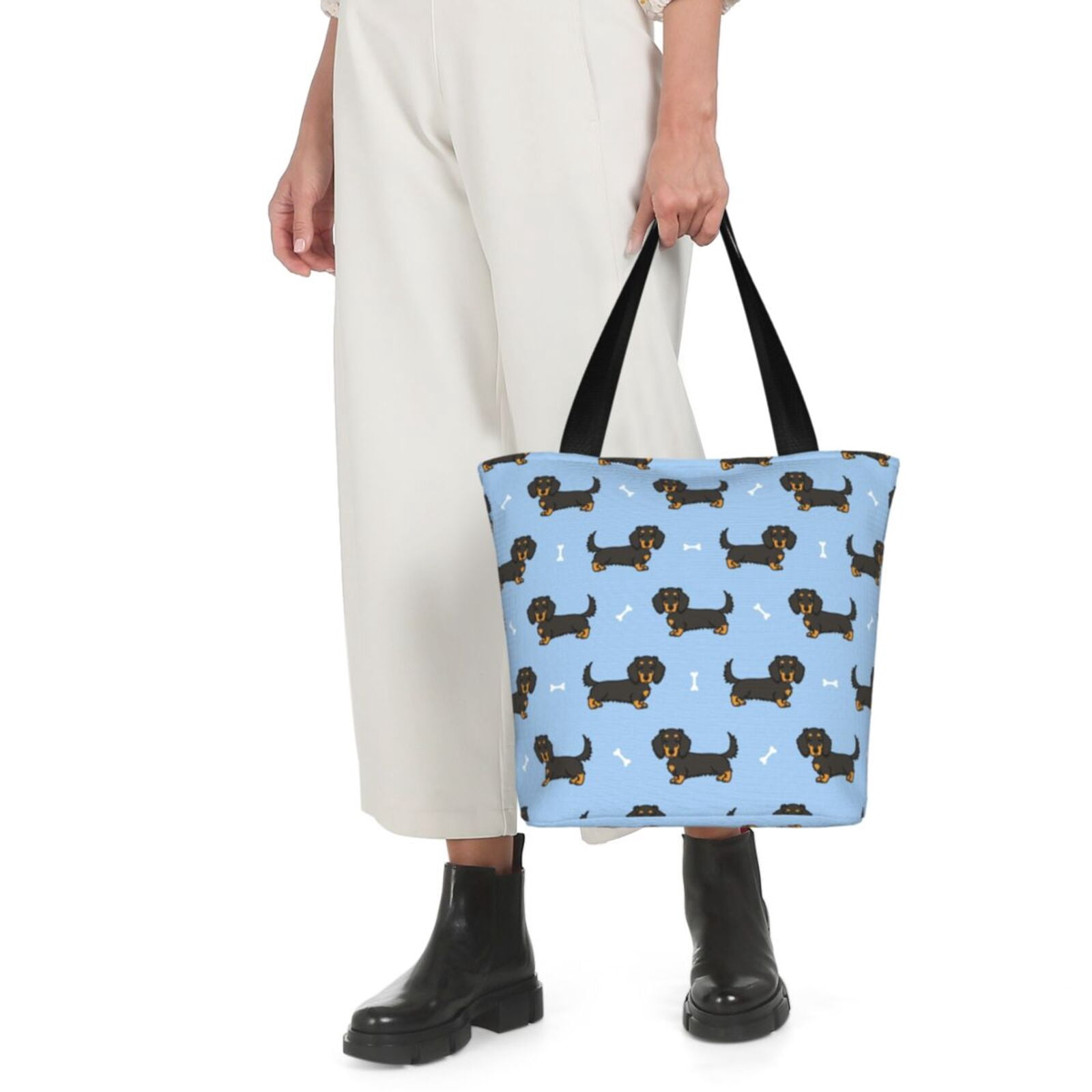 Ratiio Dachshund Dog Print Shoulder Bag for Women, Polyester Crossbody Purse Lightweight Handbag for Daily Travel and Casual Use