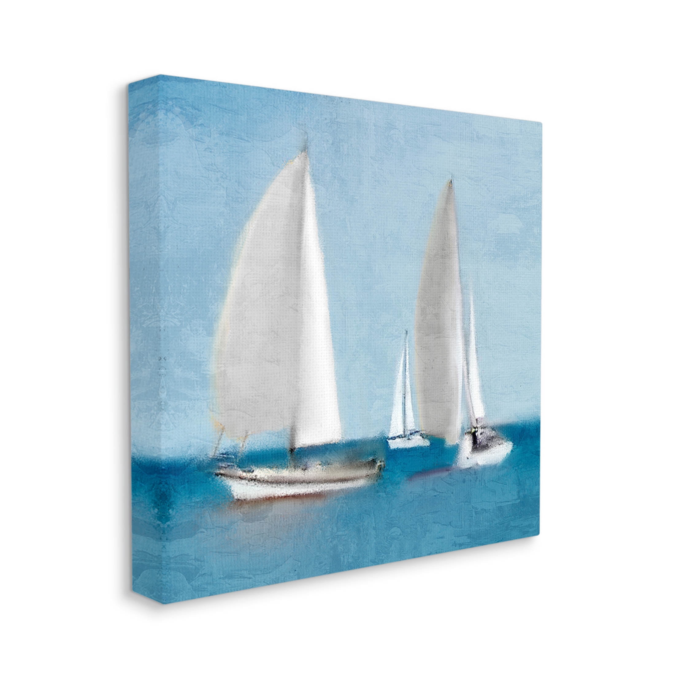 Stupell Industries Sailboats Drifting Nautical Ocean Scene Graphic Art Gallery Wrapped Canvas Print Wall Art, Design by Kim Allen