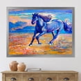 thumbnail image 3 of Designart 'Abstract Blue Horse Galoping Over The Prairie' Farmhouse Framed Art Print, 3 of 4