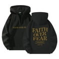 thumbnail image 2 of Mens Hoodies Pullover 2025 Faith Over Fear Hoodie Long Sleeve Quarter Zipper Christian Hoodie Hooded Sweatshirt, 2 of 5
