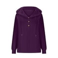 thumbnail image 4 of Antinious Womens Plus Size Solid Cable Knit Sweater Jacket for Women Long Sleeve Button Casual Outerwear With Pockets,Warm Trench Coat,Jackets for Women Trendy,Purple,XXL, 4 of 5