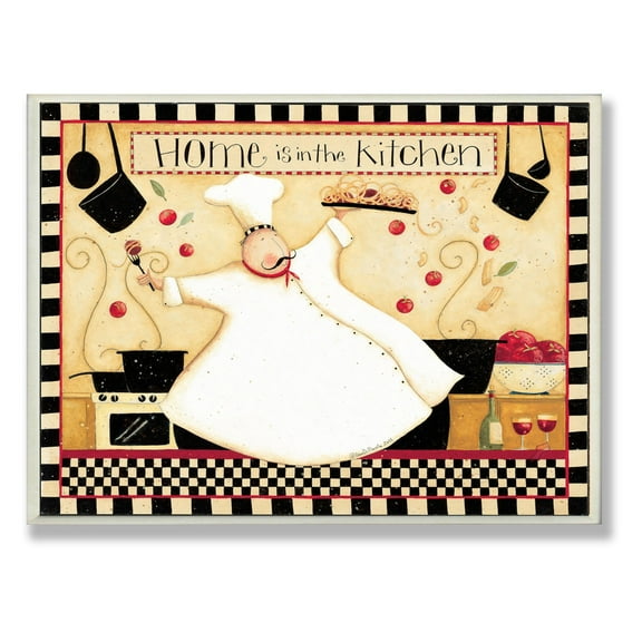 The Stupell Home Decor Collection Home is in the Kitchen Oversized Wall Plaque Art