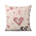 thumbnail image 2 of Valentines Day Watercolor Pink Black Heart Throw Pillow Covers 16"x16", Set Of 2, Linen Study Sofa Cushion Cover Indoor Living Room Home Decor, 2 of 7