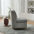 thumbnail image 6 of 25.2" Wide Armless Chenille Swivel Chair with Pillow, Cushioned Seat & Metal Base, 360° Rotating Accent Chair for Living Room, Bedroom, Lounge or Office, Gray, 6 of 7