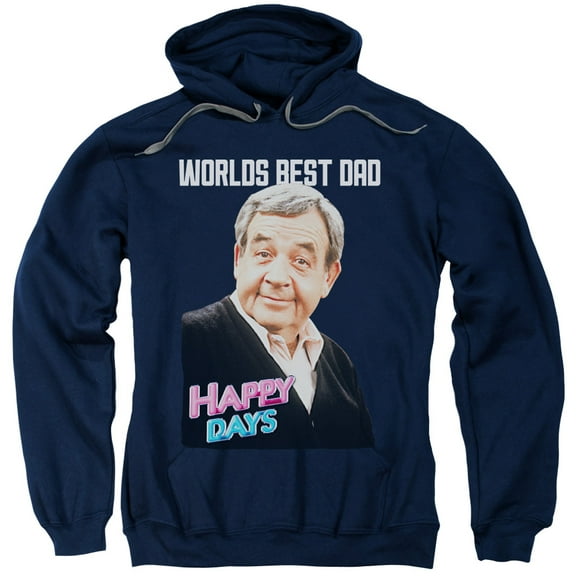 Happy Days Best Dad Adult Pullover Hoodie Sweatshirt Navy