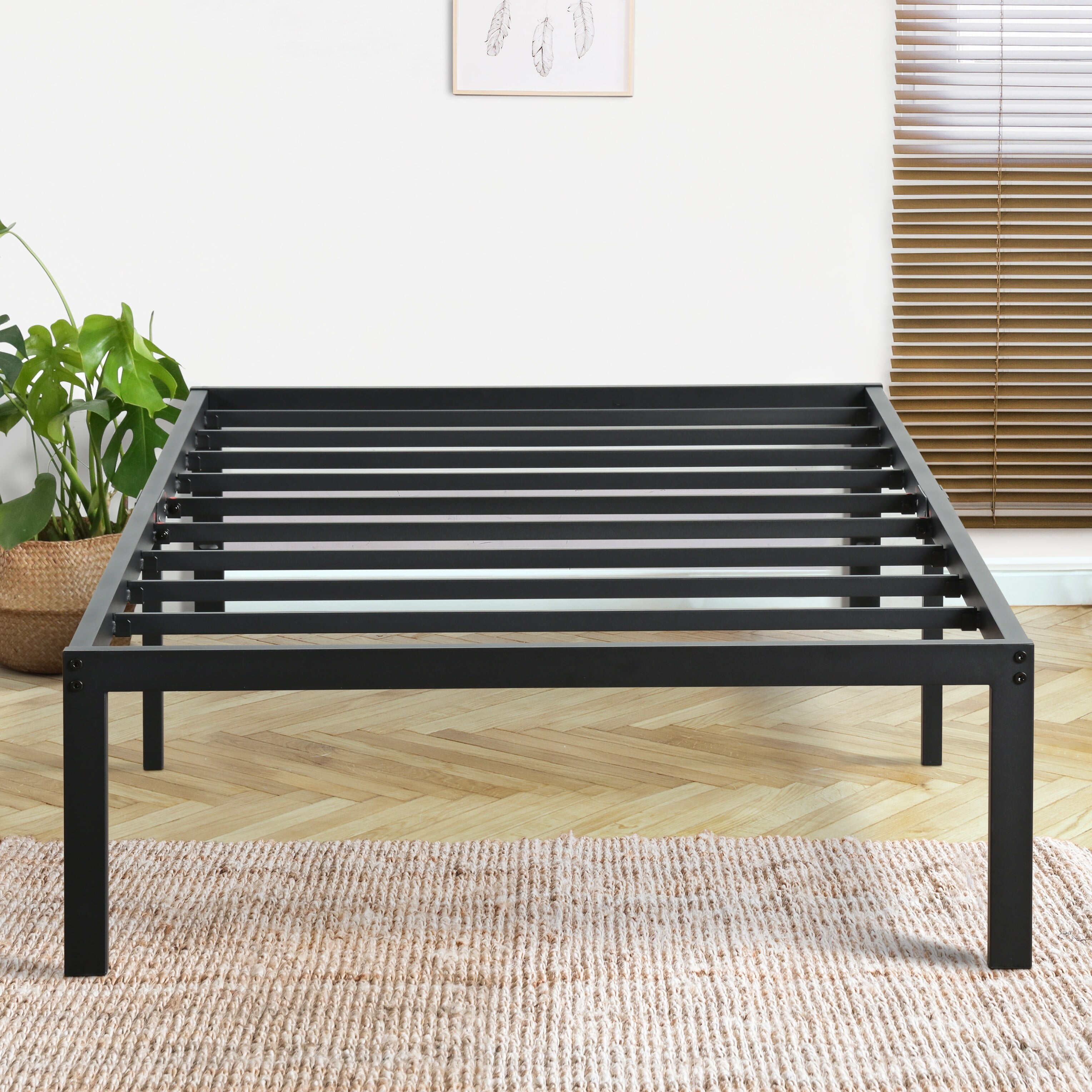 Sleeplanner 14-inch Modern Black Metal Platform Bed Frame Twin