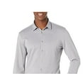 thumbnail image 2 of Calvin Klein Mens Stretch Button Down Dress Shirt, Grey, Small, 2 of 3