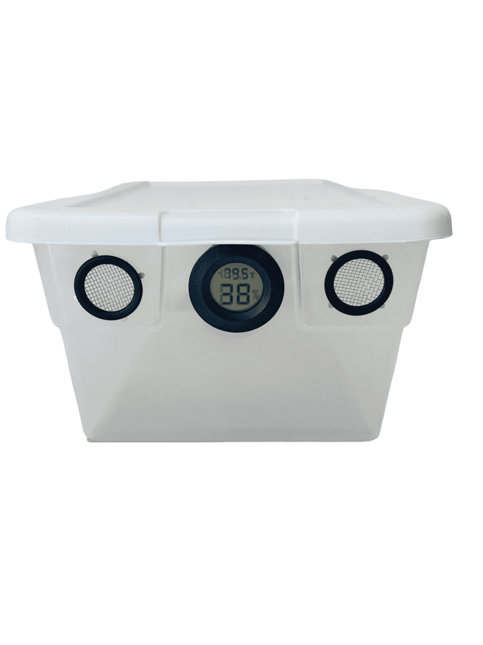 6 Quart Vented Vivarium Enclosure Terrarium with Black Vents, Temperature & Humidity Sensor for Reptiles, Isopods, Small Bugs
