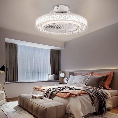 

Modern Ceiling Fan Lights Invisible Fan Lamp LED Light Chandelier for Dining Room Living Room Bedroom Adjustable Speed Remote Control