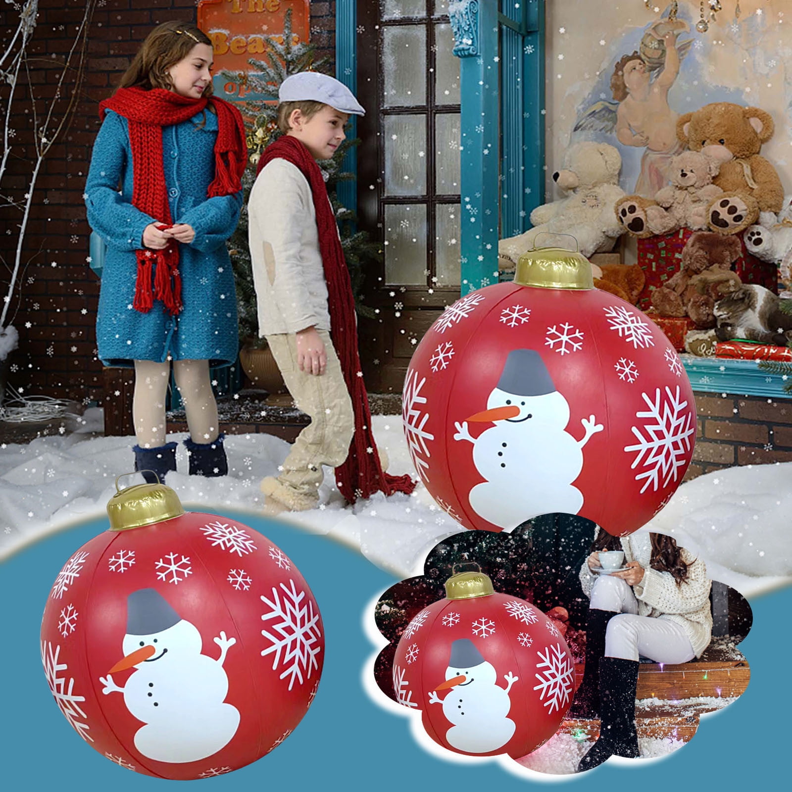 XEOVHV Outdoor Christmas Inflatable Decorated Ball Giant Christmas ...