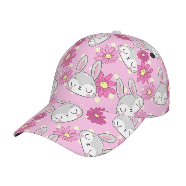 Fotbe Sunflower Rabbit Gorro Clásico de Béisbol, Gorra Ajustable con Broche Snapback, Gorro de Exterior de Algodón Suave