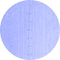 thumbnail image 1 of Ahgly Company Indoor Round Solid Blue Modern Area Rugs, 6' Round, 1 of 4