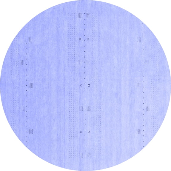 Ahgly Company Indoor Round Solid Blue Modern Area Rugs, 6' Round