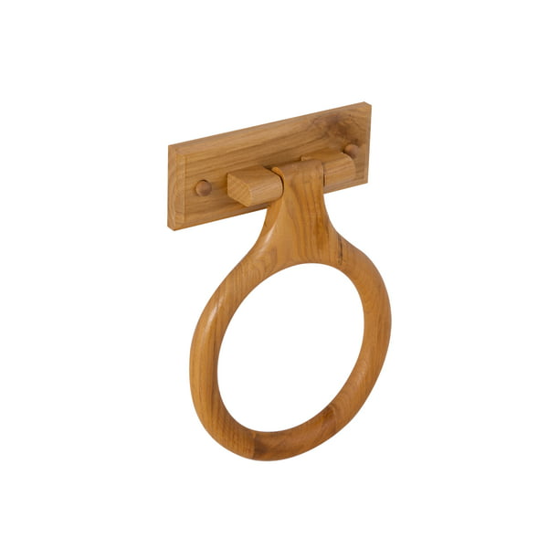 Design House Dalton Towel Ring In Honey, Wooden Towel Rings Bathrooms