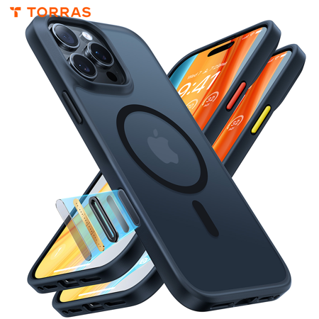 TORRAS Magnetic & Shockproof for iPhone 16 Pro Max Case, Anti-Fingerprint Anti-Scratch 6.9" Guardian Mag series,Black