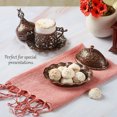 thumbnail image 3 of Crystalia Traditional Decorative Ellipse Delight Bowl with Lid, Vintage Turkish Delight Bowl, Rustic Candy Dish, Ottoman Design Sugar Metallic Bowl (Copper), 3 of 6
