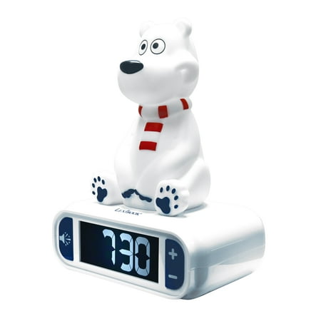 Alarm Clock with Night Light 3D design Animals Polar Bear and sound effects