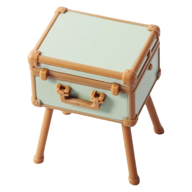 Estuche de maquillaje para casa de muñecas Estuche de maquillaje en miniatura Caja organizadora de cosméticos con perfume Verde