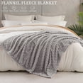 thumbnail image 6 of Exclusivo Mezcla Large Soft Fleece Throw Blanket, 50"x70" Stylish Jacquard Throw Blanket for Couch, Cozy, Warm, Lightweight Light Grey Blanket, 6 of 10