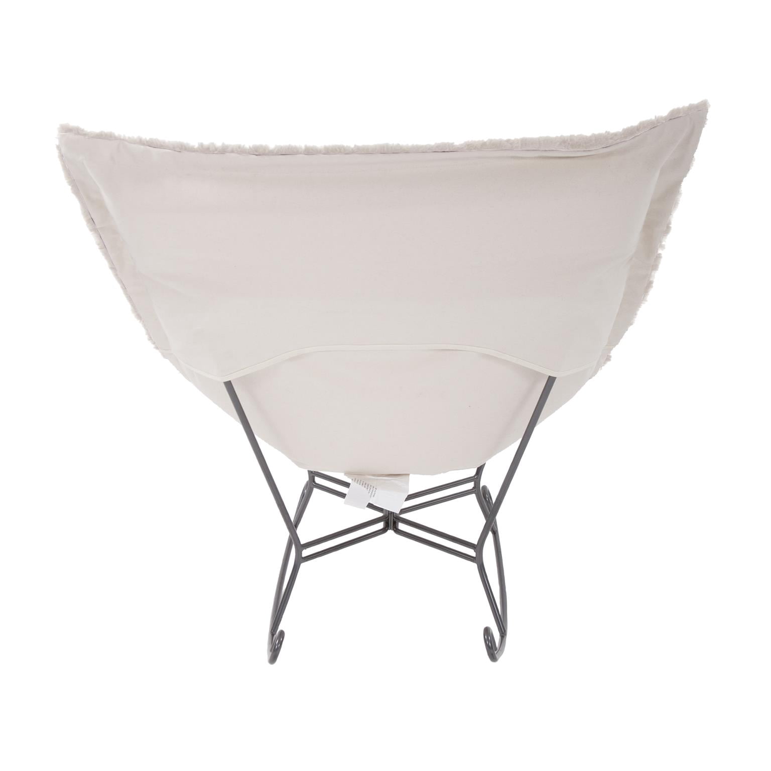 Scroll Puff Rocker Angora Natural