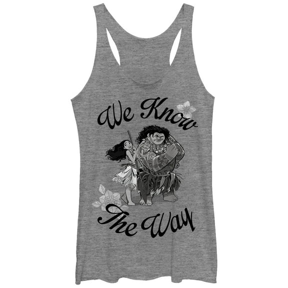Women's Moana Know the Way  Racerback Tank Top Gray Heather Small