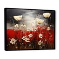 thumbnail image 2 of Designart "Blossoming Crimson Meadow" Flower Floater Framed Wall Decor, 2 of 5