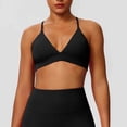 thumbnail image 2 of Sports Bras Without Removable Pads Solid-Color Crisscross Back Adjustable Straps Medium Support Workout Yoga Bra, 2 of 9