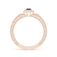 thumbnail image 2 of ANGARA Natural Aeon Square Sapphire & Diamond Engagement Ring with Milgrain in 14K Rose Gold for Women (Size-3mm) | September Birthstone, Anniversary, Jewelry Gift for Women | Natural Sapphire Ring, 2 of 9
