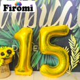 thumbnail image 4 of Globo Firomi con 15 números de lámina dorada de Mylar, 40 cm, para 15ª fiesta, 4 of 6