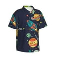 thumbnail image 2 of Uemuo Space Printed Regular Fit Short Sleeve Casual Hawaiian Shirt for Men,Aloha shirt,Tropical shirt,Floral print shirt,Vacation Beach shirt-3X-Large, 2 of 9