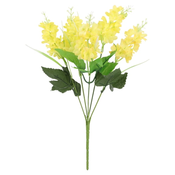 Artificial Flowers 1pc Artificial Flower Bouquet 5 Heads Hyacinth 33cm Purple Yellow-Plastic for Party Weddings Home Decoration (Yellow)